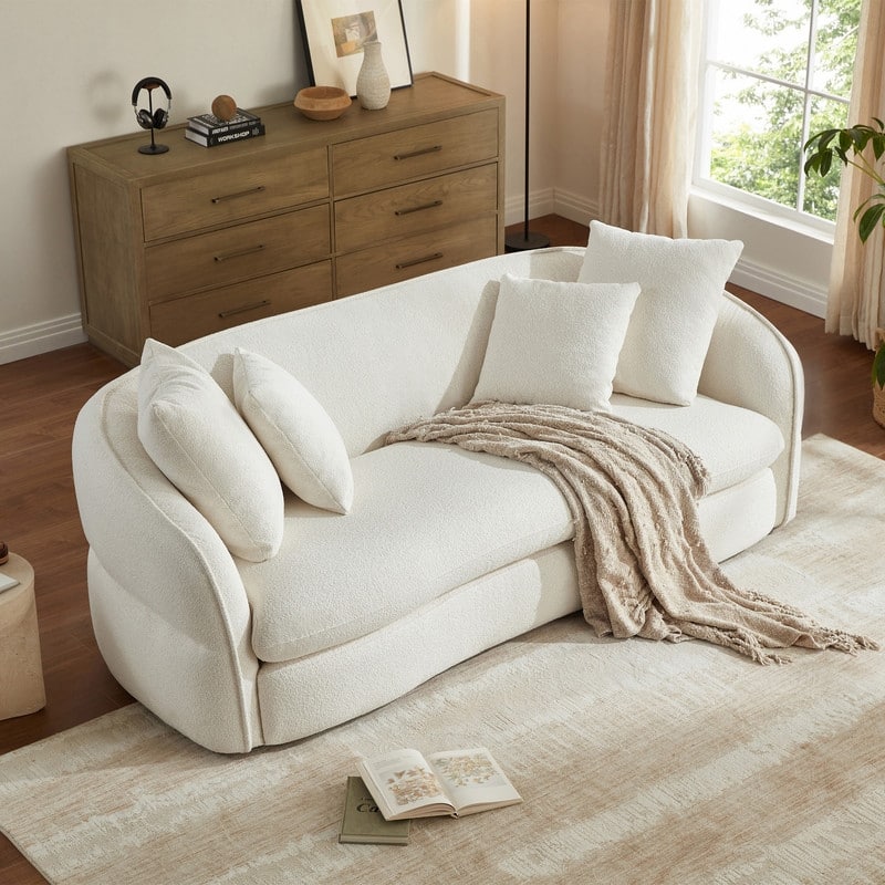 Spruce & Spring Dane Upholstered 3 Seat Curved Sofa