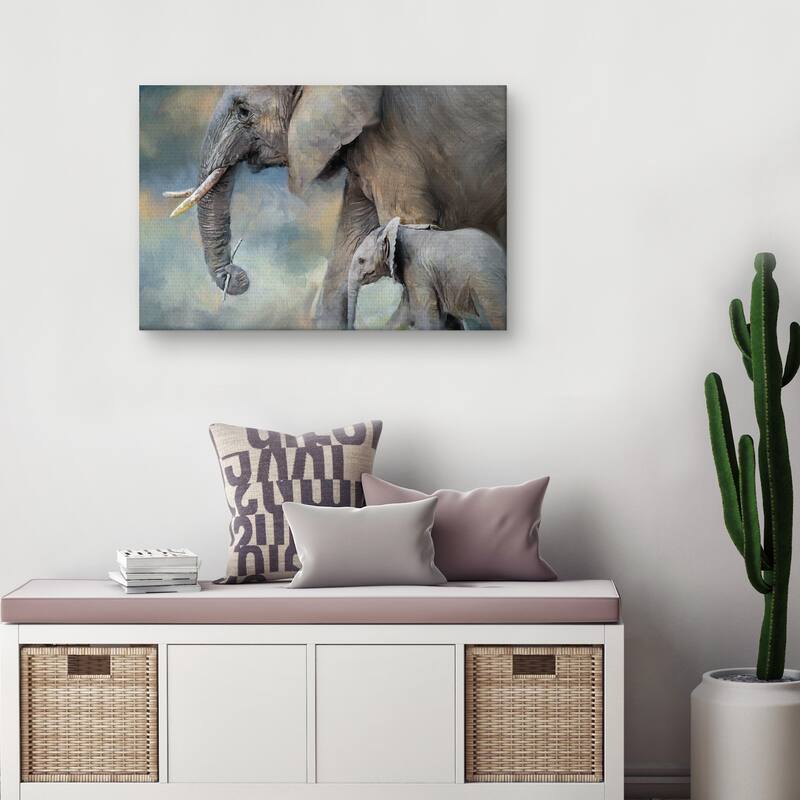 Elephant Family by Studio Arts Canvas Art Print
