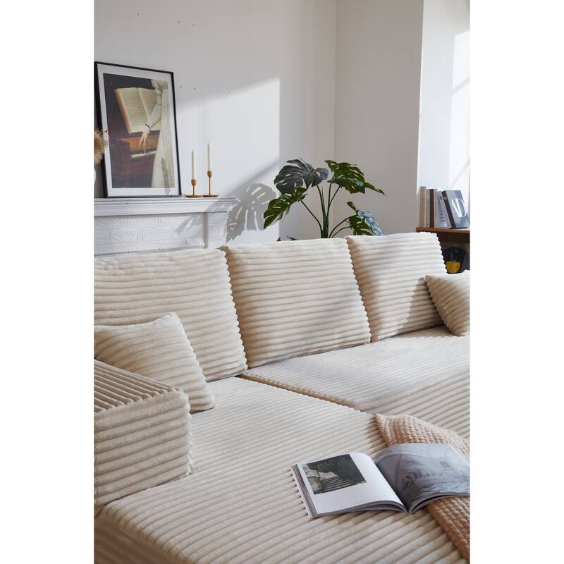 105.7"Cloud Sectional Couch with U-Shaped Chaise,Modern Modular Sofa with Deep Seat