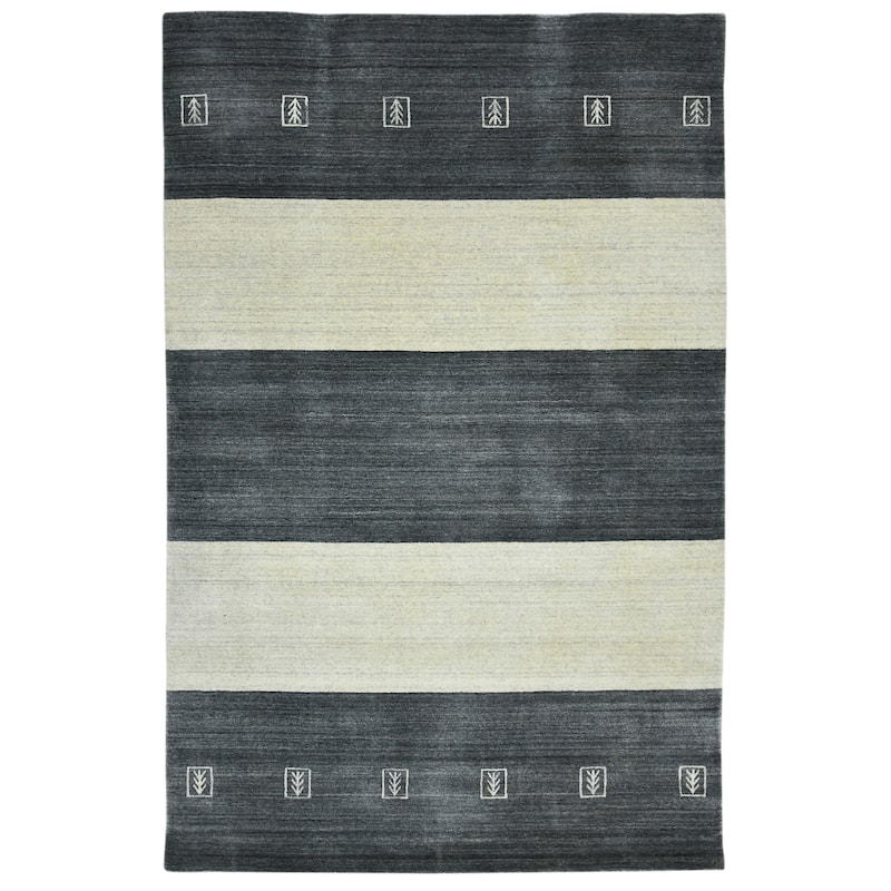 Berkley Hand-woven Striped Wool and Art Silk Area Rug