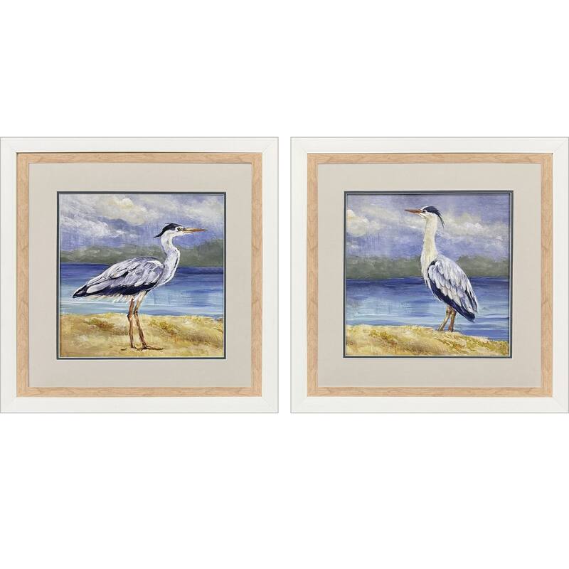 Paragon Heron by the Sea Framed Art - Set of 2