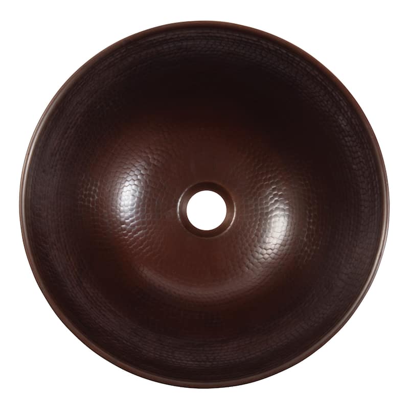 Hubble Copper 14" Round Vessel Bath Sink with Ashfield Vessel Faucet Kit
