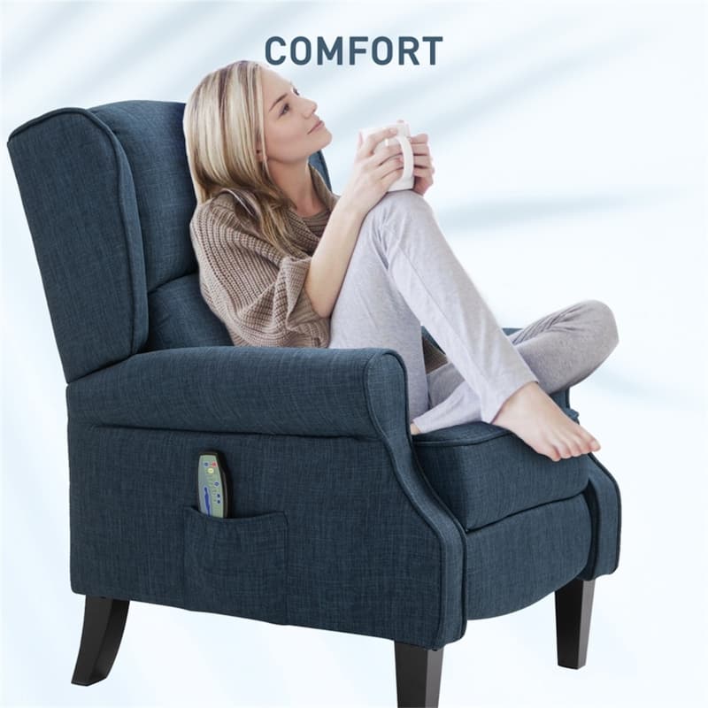 Electric Massage Recliner Chair with Lumbar Heat, Vibrating Back & Footrest