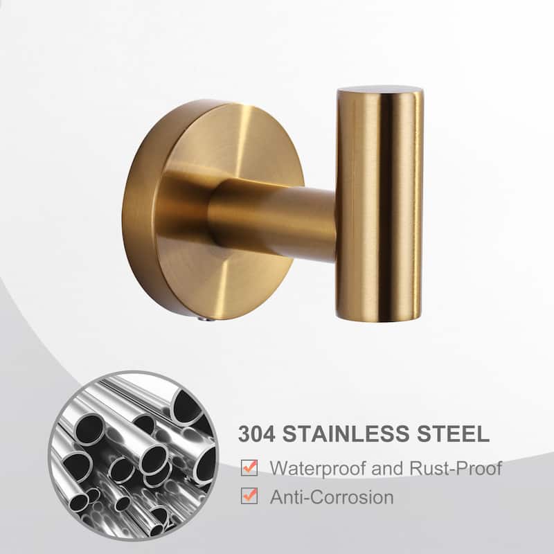 WOWOW Stainless Steel J-Hook Robe/Towel Hook 6-Pack