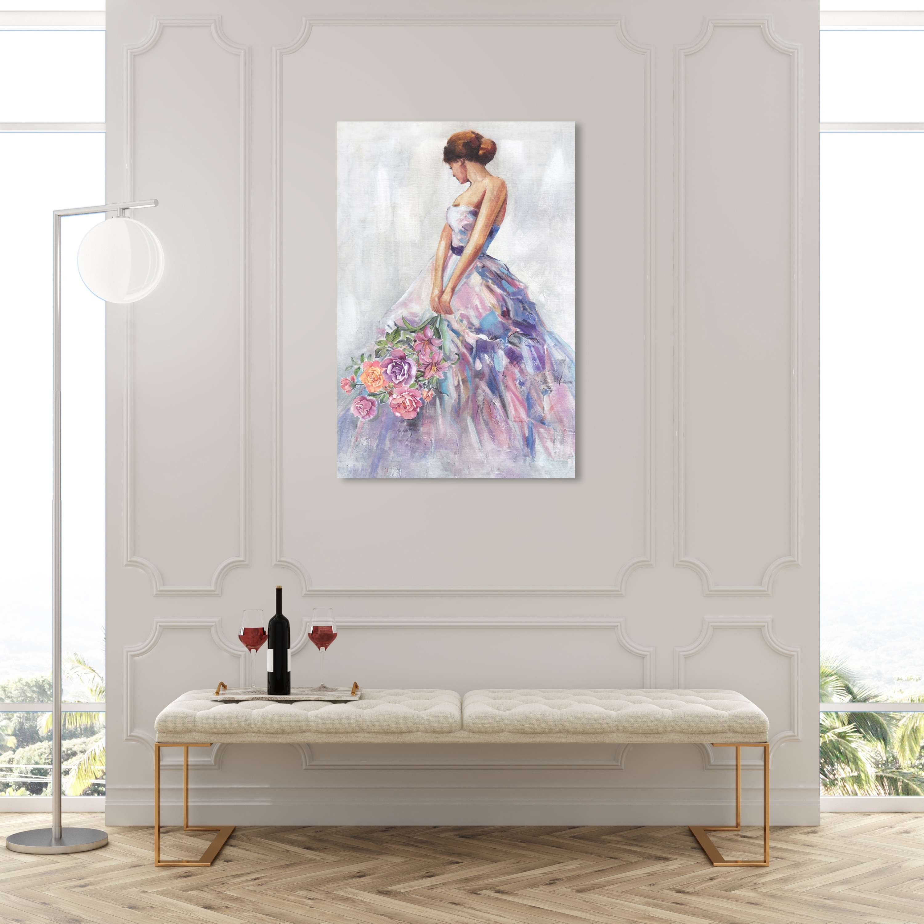 Rose Girl, Flower Princess Dress Traditional Pink Rose Girl, Flower  Princess Dress On Canvas by Oliver Gal Print