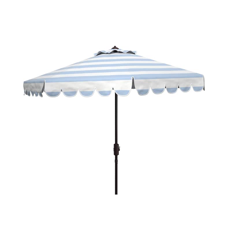 SAFAVIEH Nargiz Single Scallop Striped 9 Ft Crank Umbrella