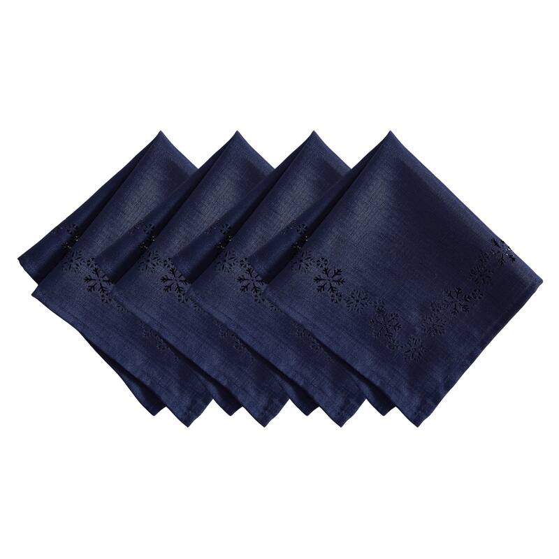 Snowflake Laser Cut Napkins, Set of 4 - 17"x17" - 17"x17"