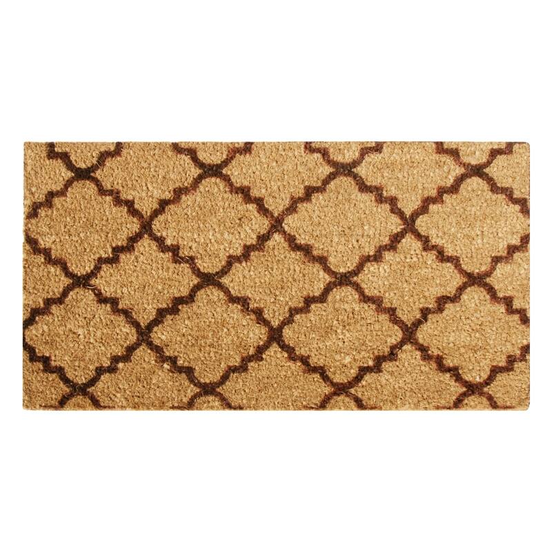 Rubber-Cal "Casablanca" Coir Mats - 18" x 30" - Blue or Brown - Brown