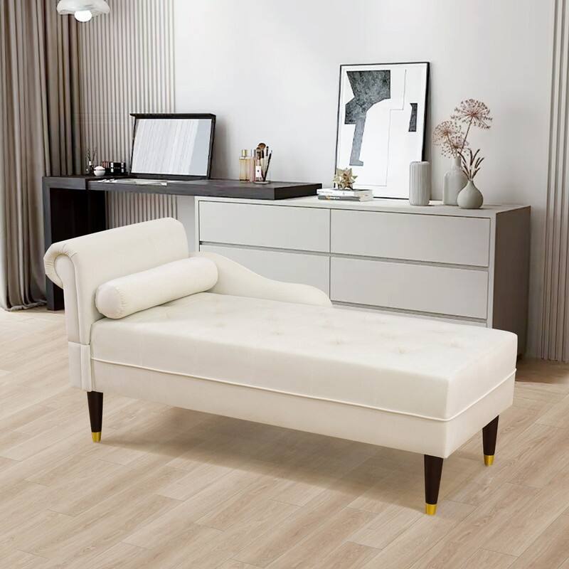 Modern Sherpa Chaise Lounge – Cozy Accent Chair for Living Room & Bedroom - White