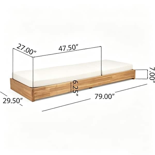 dimension image slide 2 of 6, Christopher Knight Home - Ian Set of 4 Outdoor Chaise Lounge, Acacia Wood Adjustable Reclining & Water-Resistant Cushion