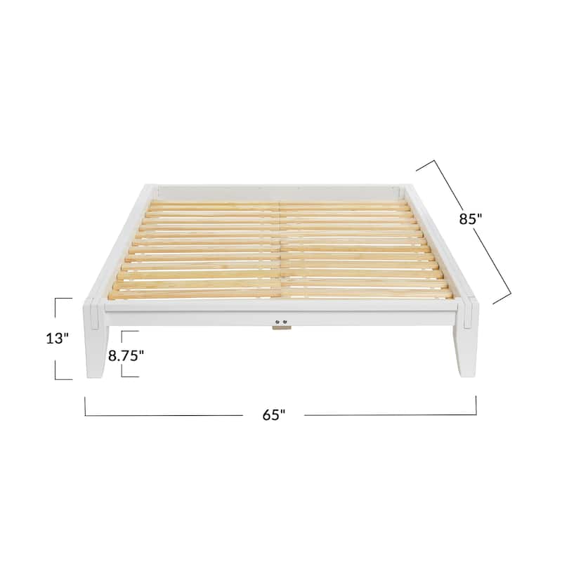 Yume Solid Wood Platform Bed with Japanese Joinery