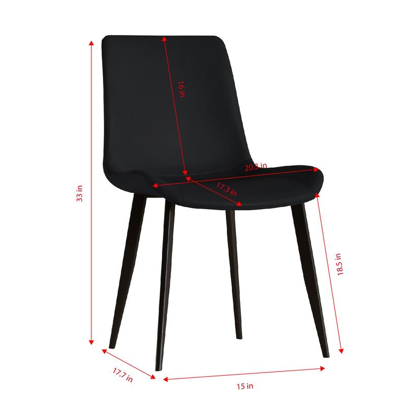 Leather Armless Chair Side Chair Office Chair Coffee Chair Kitchen Chair Lounge Chair Leisure Chair with Metal Legs