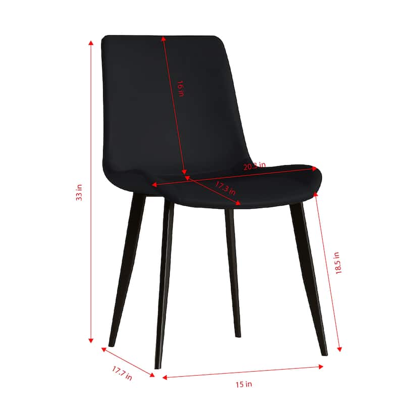 Modern Dining Chairs, PU Leather Dining Chairs with Carbon Steel Legs for Home, Restaurant, Conference Room, Black(Set of 4)