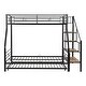 preview thumbnail 7 of 12, Twin Over Full Size Metal Bunk Bed With Trundle And Storage Staircase