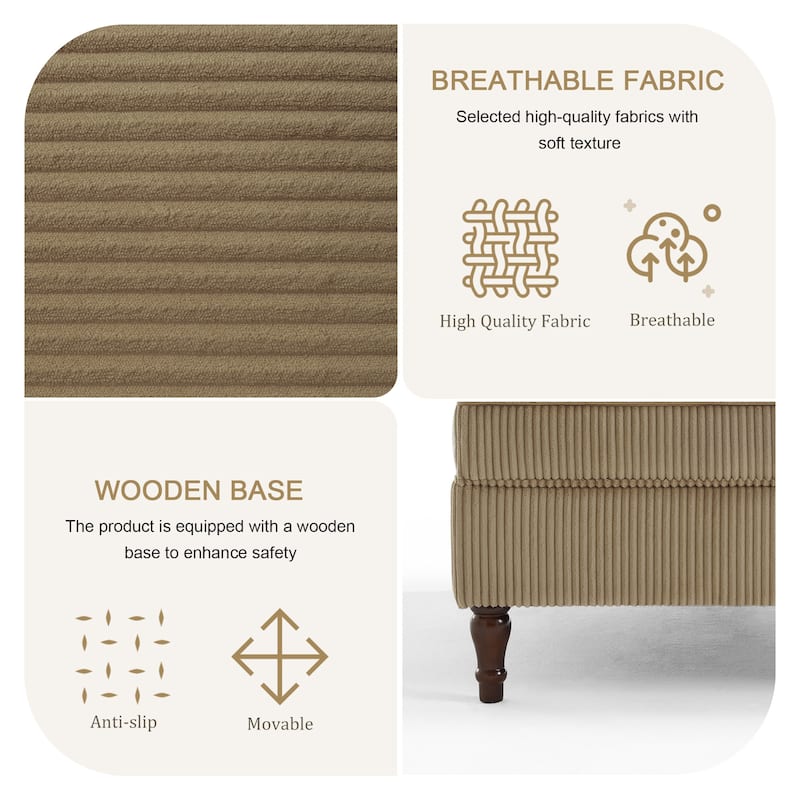 Oversized Sofa Corduroy Tufted Modular Sectional Set