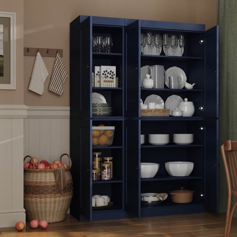 Palace Imports 100% Solid Wood 48.5" Pantry Cabinet with Shaker Doors and Adjustable Shelves