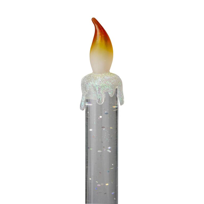 LED Glittered Flameless Christmas Candle - 9.25"