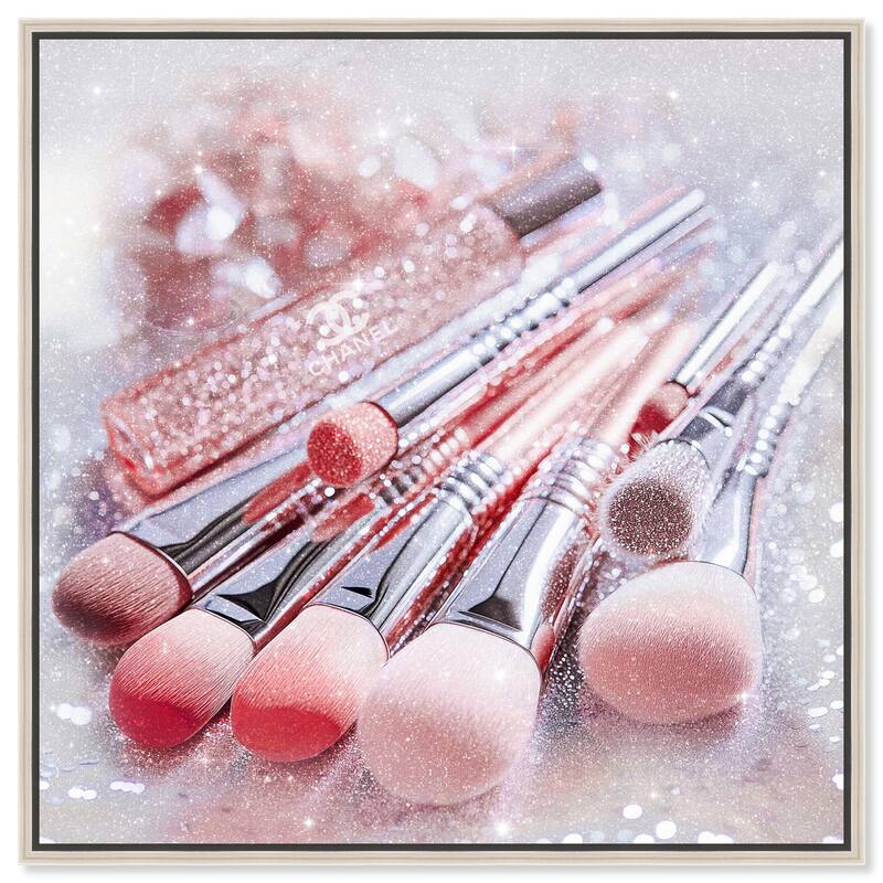 Brush Collection Blush Canvas by Art Remedy - Silver - 40" x 40"