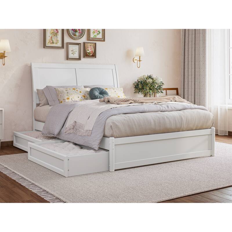 Andorra Platform Bed with Panel Footboard and Storage Drawers