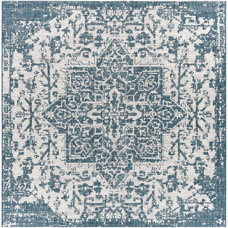 Livabliss Eagean Updated Traditional Medallion Indoor / OutdoorArea Rug