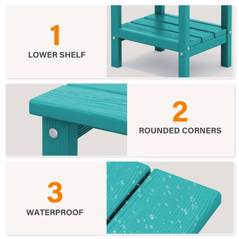 Outdoor HDPE Classic Double-Layer Adirondack Side Table
