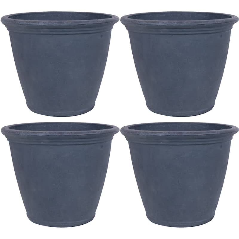 Sunnydaze Anjelica Polyresin Outdoor Flowerpot Planter - 24" - Slate