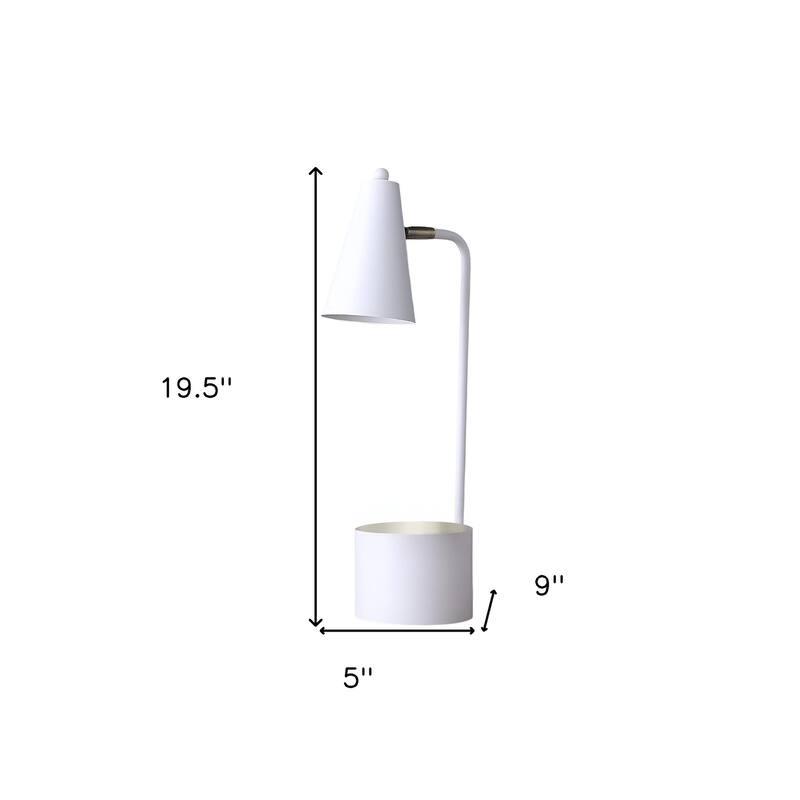 HomeRoots 20" Compact White Student Metal Desk Lamp - Small