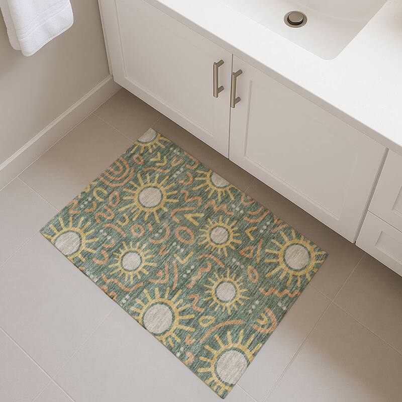 Machine Washable Indoor/ Outdoor Modern Sol Chantille Rug