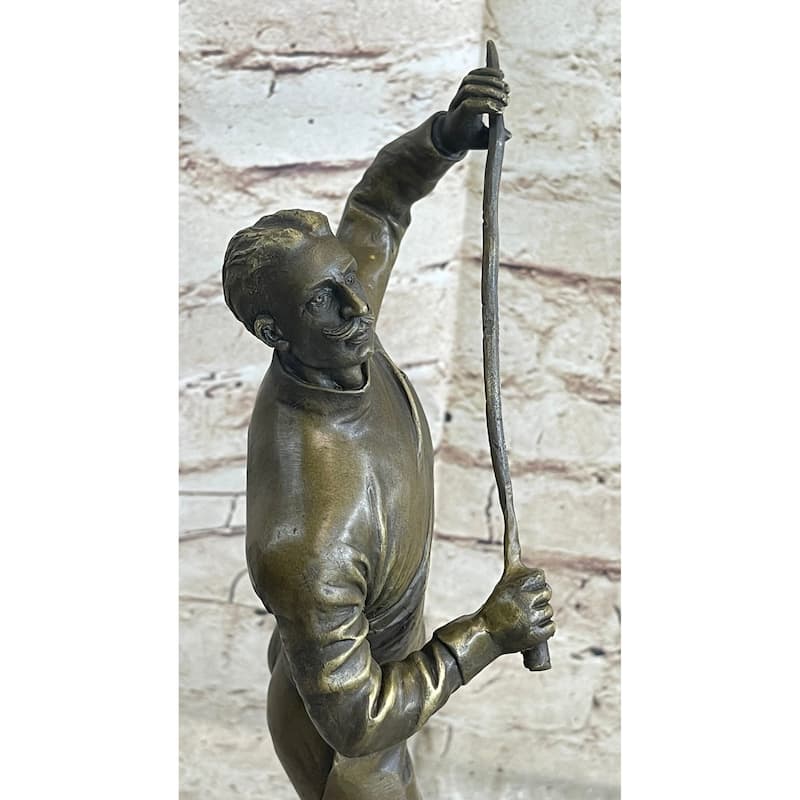 Bronze Figure Of A Young Fencer By Benoit Rougelet Handcrafted Museum Quality