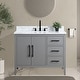 preview thumbnail 20 of 128, Vanity Art 42" Single Sink Bathroom Vanity Cabinet with Engineered Marble Countertop 42"/Matte Black Handle - Cashmere Gray