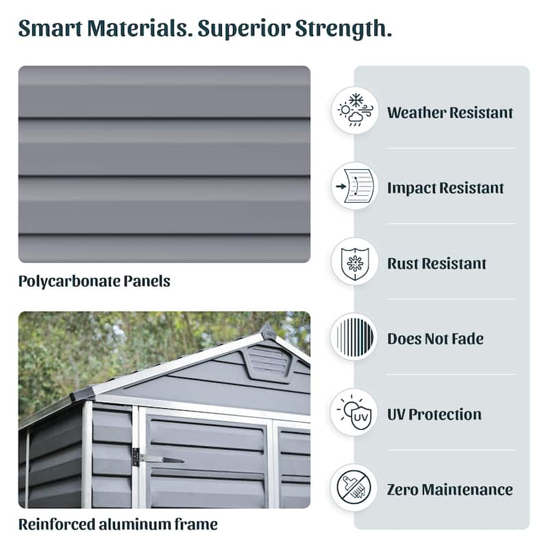 SkyLight 6 ft. x 12 ft. Tan Garden Outdoor Storage Shed - 6 ft x 12 ft