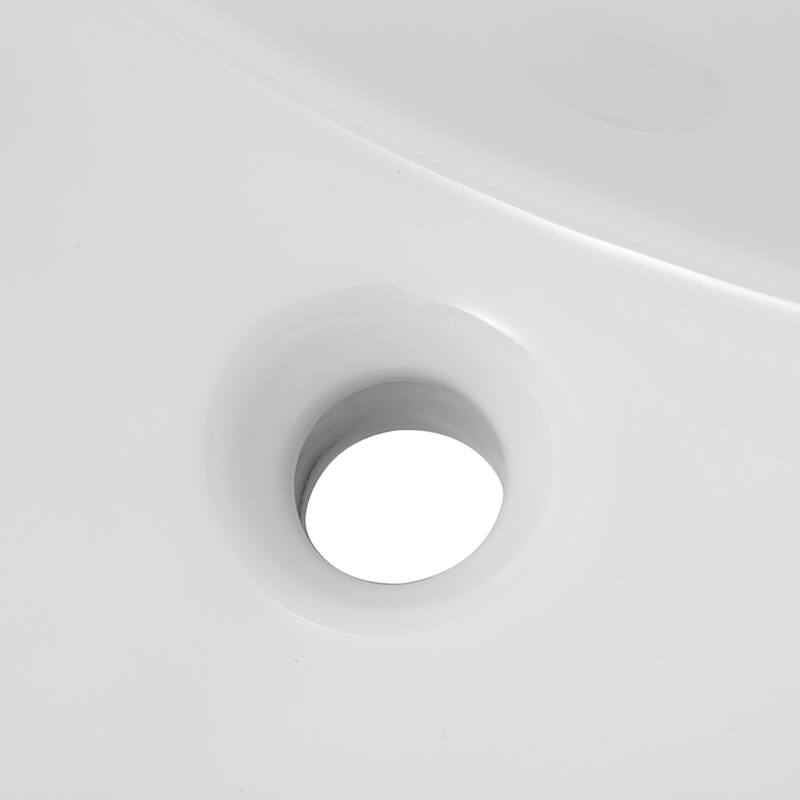 Ceramic Handmade Rectangular Undermount Bathroom Sink with Overflow