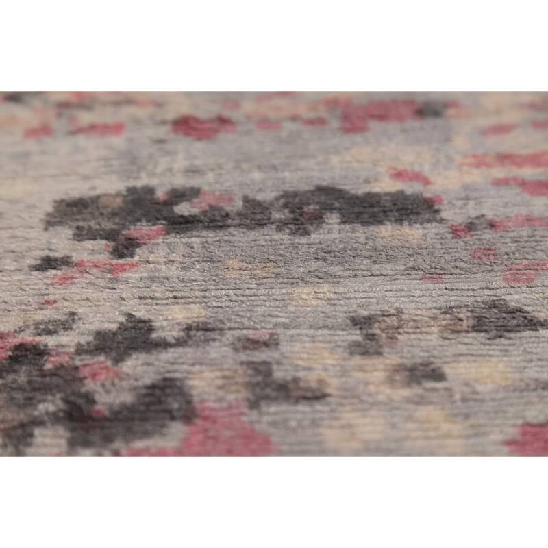 Contemporary Abstract Indian Area Rug Hand-Knotted Wool Carpet - 9'0"x 11'10"