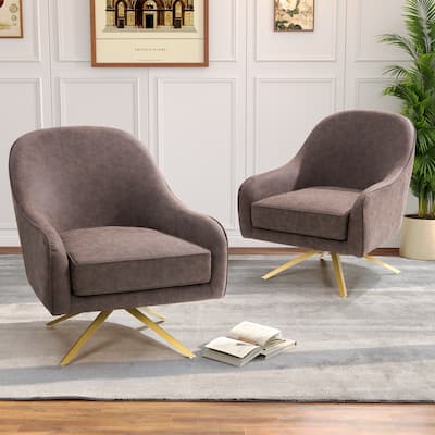 PU Faux Leather Swivel Accent Sofa Chair