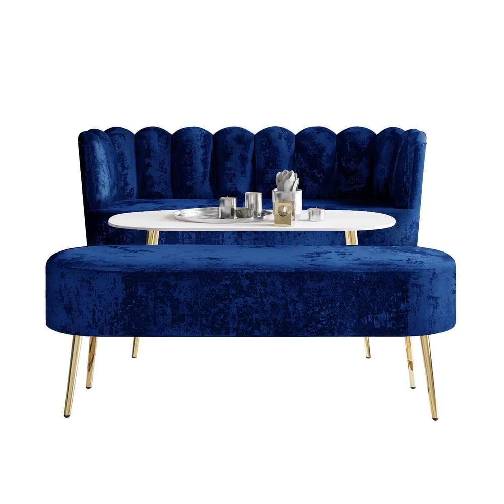 CraftPorch Luxurious Velvet Upholstered 3-piece Living Set