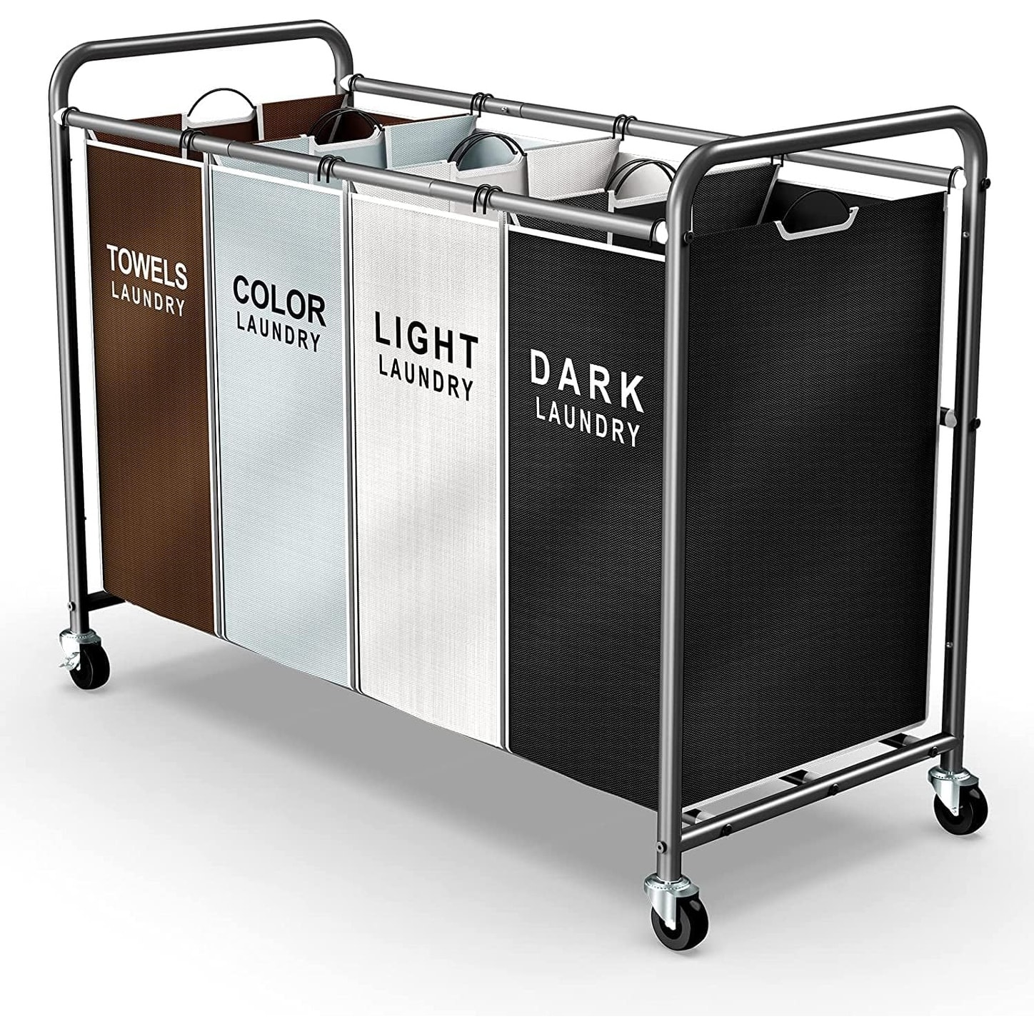 Four compartment laundry hamper on sale