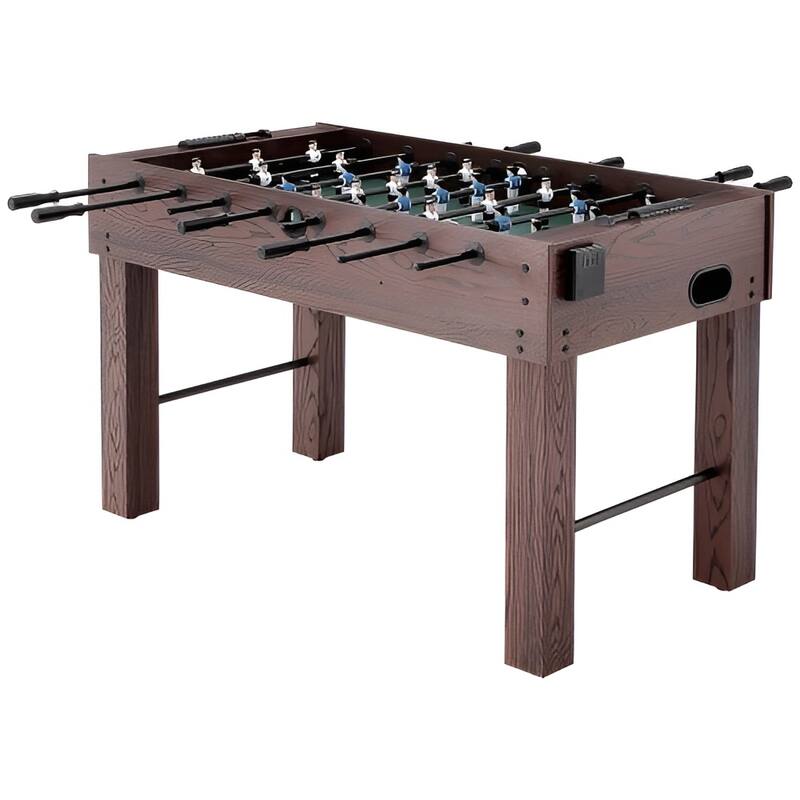 Black-Brown MDF Foosball Table with Cup Holders and Scorekeeper - 54” L x 29” W x 34.6” H - Brown/Black