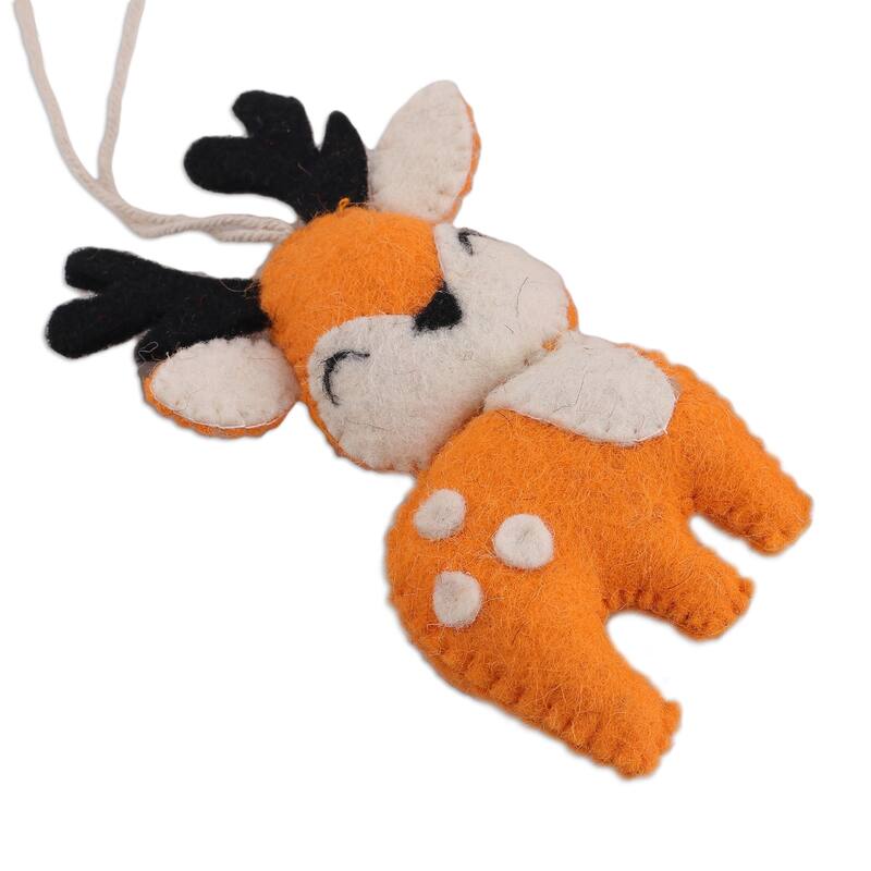 Novica Handmade Adorable Reindeer Wool Felt Ornaments (Set Of 5)