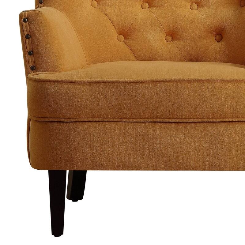 Moser Bay Mignon Velvet / Linen 30'' Wide Tufted Wingback Accent Chair