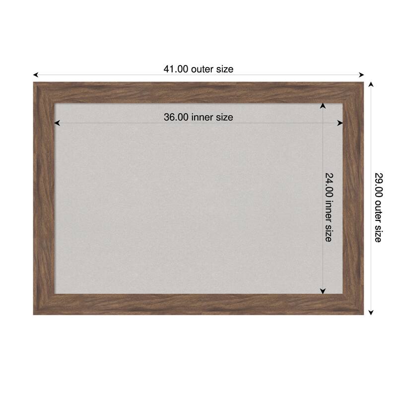 Pia Medium Brown Framed Cork Board - Bulletin Board, Organization Board, Pin Board - Grey - 41 x 29 in