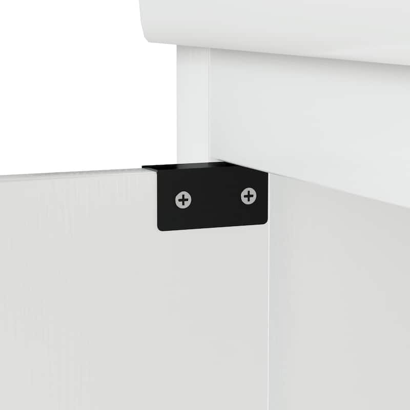 Bathroom Vanity with Single Sink, Undermount Bathroom Sink Cabinet, Freestanding Bathroom Cabinets with Double Door & 4 Drawers