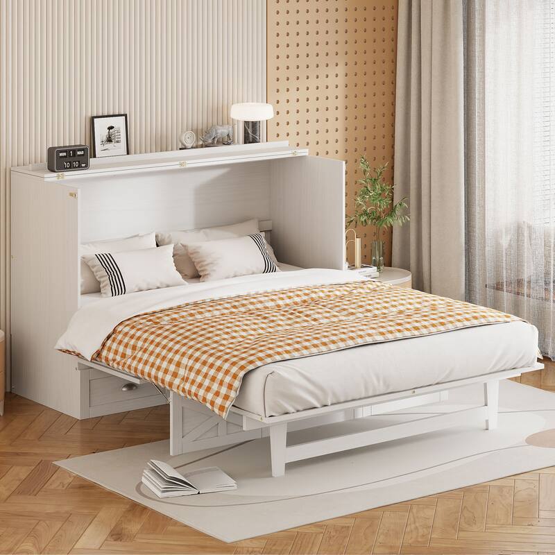 Full Size Modern Murphy Bed with Storage Drawers