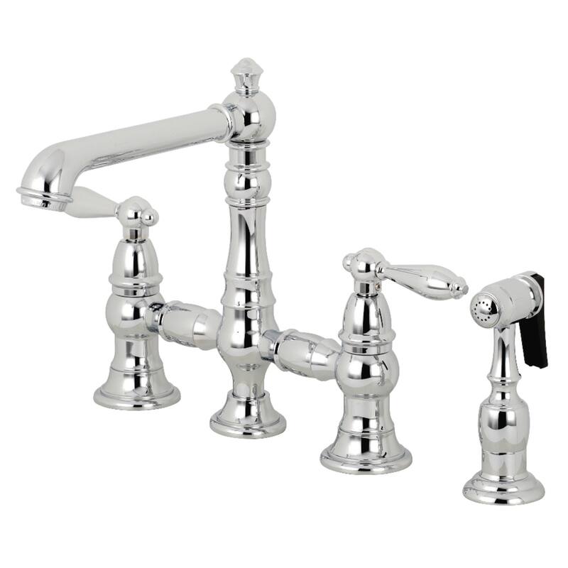 Kingston Brass English Country Kitchen Faucet with Side Sprayer - Polished Chrome