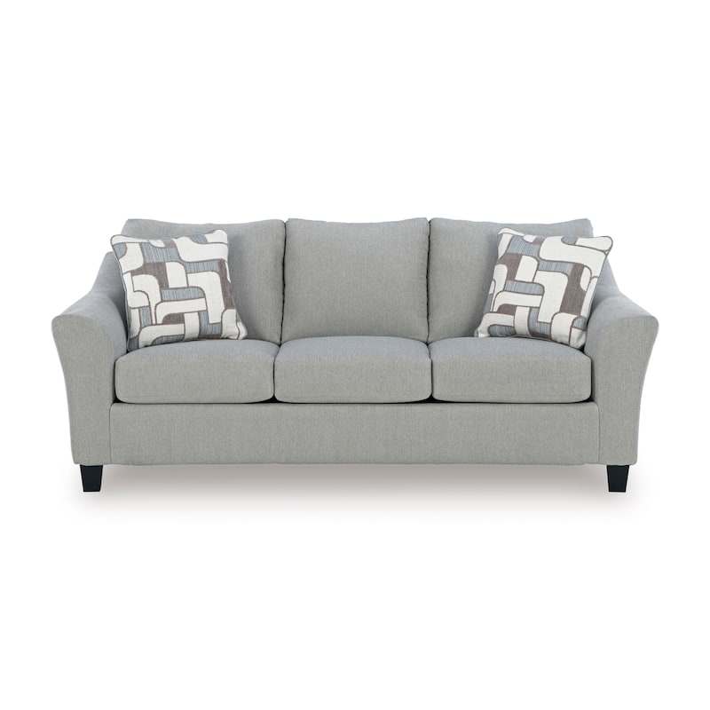 Roundhill Furniture Elaris 2-Piece Living Room Set - Flared Arm Sofa and Loveseat with Chenille Upholstery, Taupe