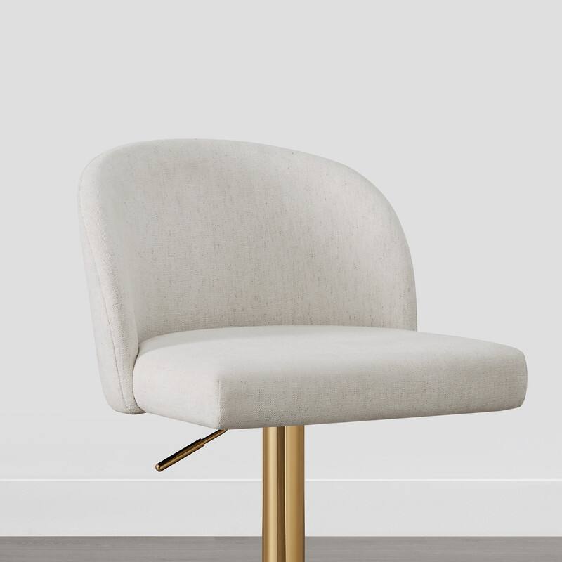 Spruce & Spring Charlotte Modern Adjustable Swivel Bar Stools Set with Arched Footrest