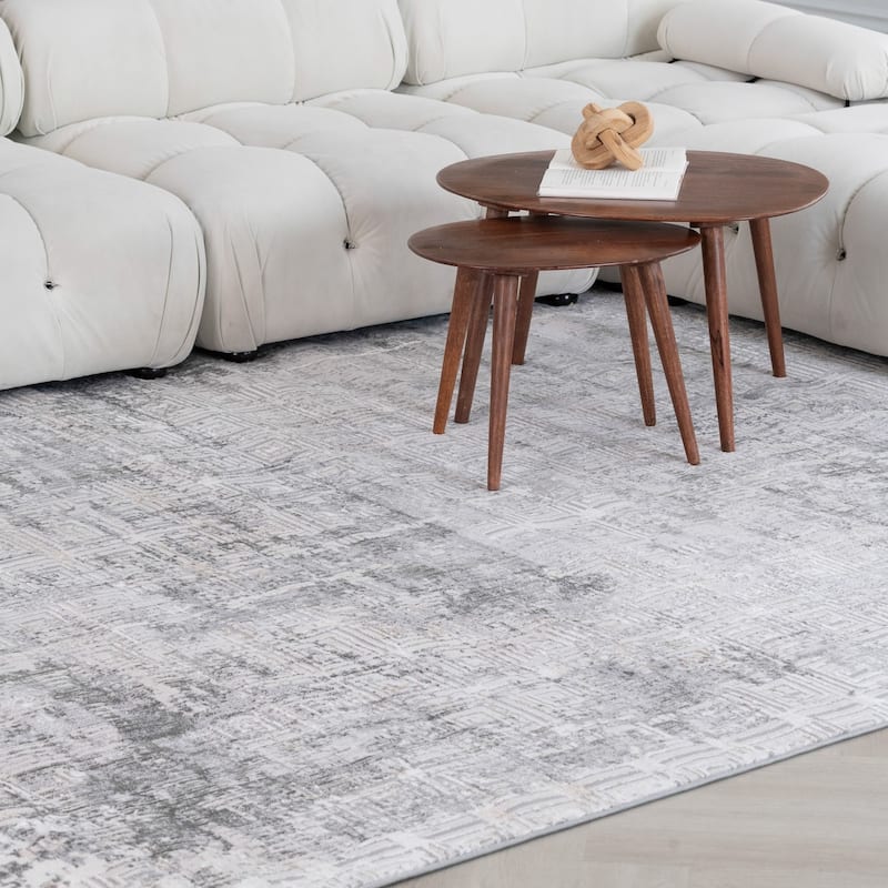 Rug Branch Atlas Boho Scandinavian Indoor Area Rug, Grey Beige