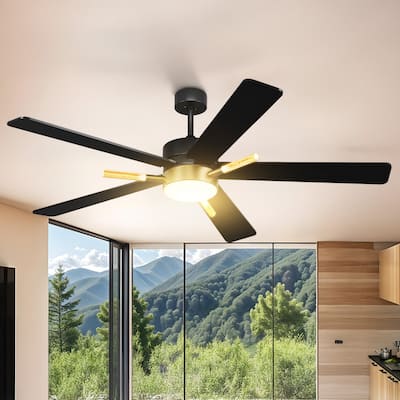 42 Inch Ceiling Fan with Light Remote 3 Crystal Rod and Dimmable Quiet Motor