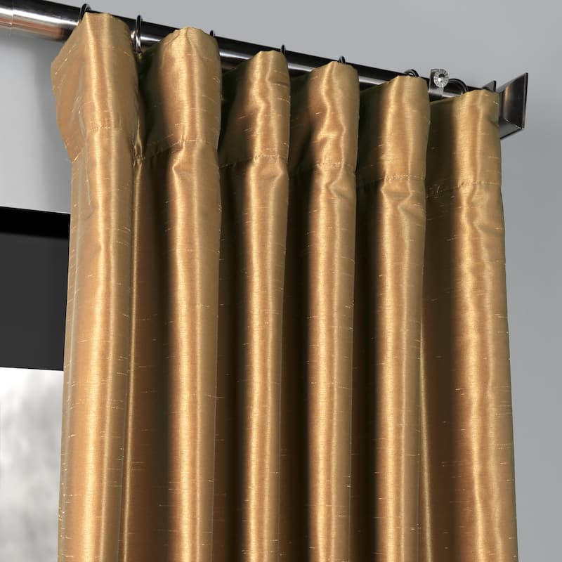 Exclusive Fabrics Blackout Textured Faux Dupioni Silk Curtains (1 Panel) - Luxurious Elegance and Superior Light Control