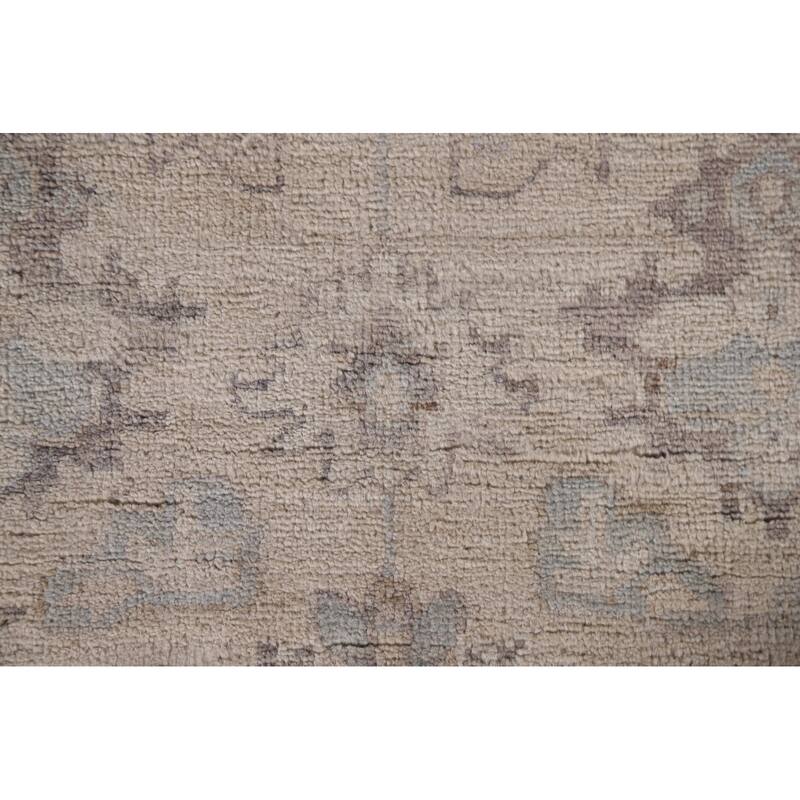 Hand Knotted Oriental 100% Wool Carpet Transitional All-Over Brown Oushak Area Rug - 6' 1'' X 4' 0''