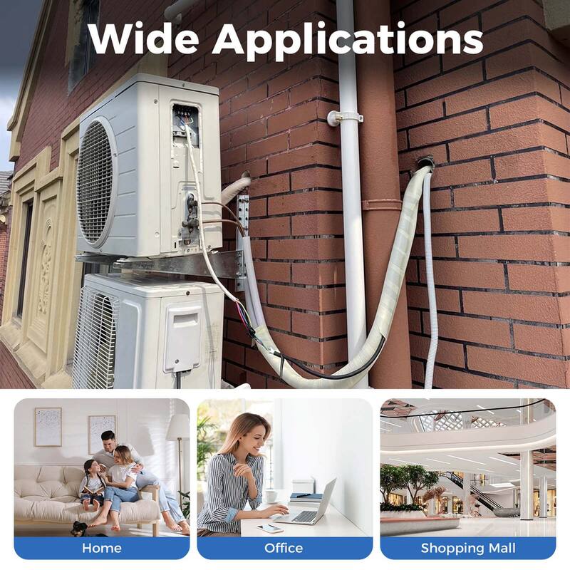 Costway 25/50 FT Air Conditioning Copper Tubing Hose Extension for
